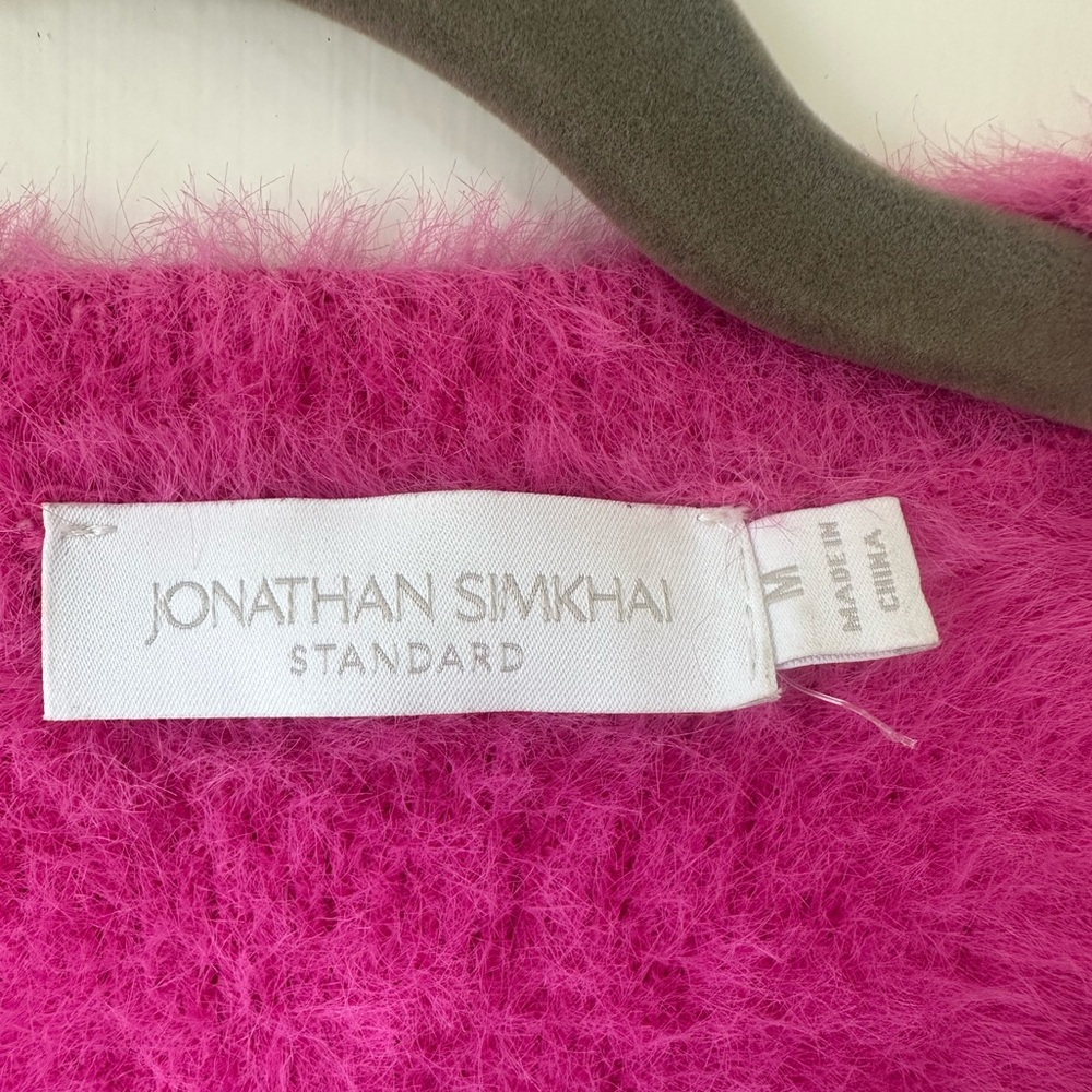 Jonathan Simkhai Vibrant Pink Fuzzy Cardigan Set - Picture 3 of 7